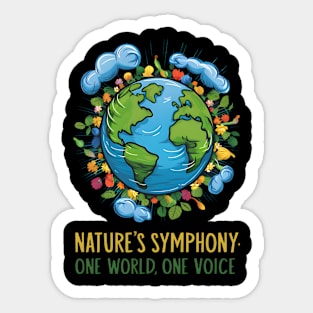 "Nature's Harmony: One World, United Voice" Sticker